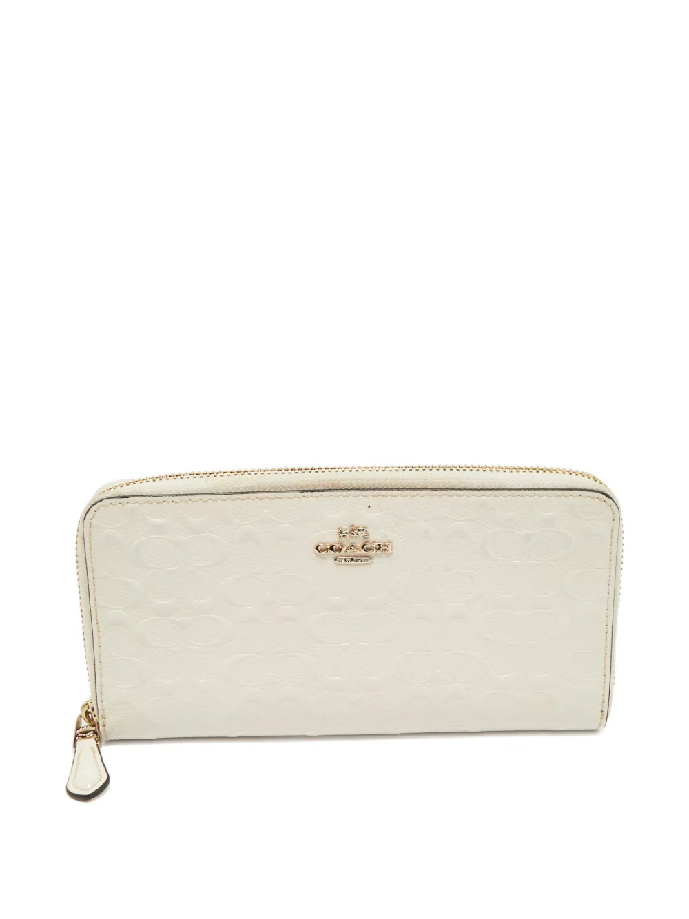 Coach Vintage Embossed patent-leather Zip Wallet | White | FARFETCH
