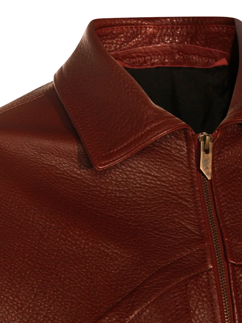 Salvatore Santoro Bordeaux Leather Jacket In Brown