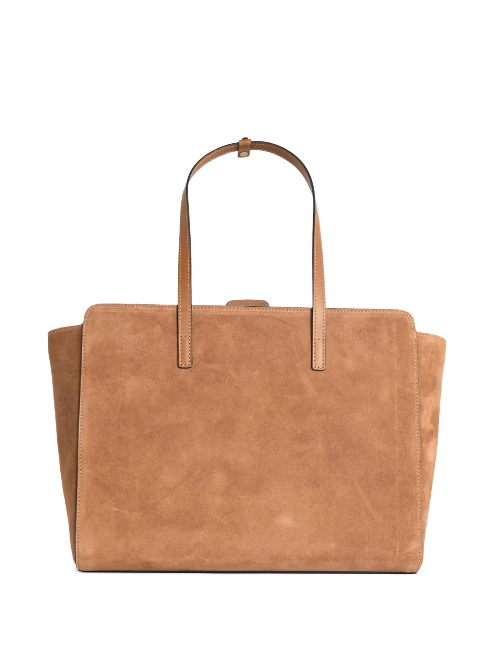 HIDESINS Medium Cognac schoudertas van suède leer - Bruin