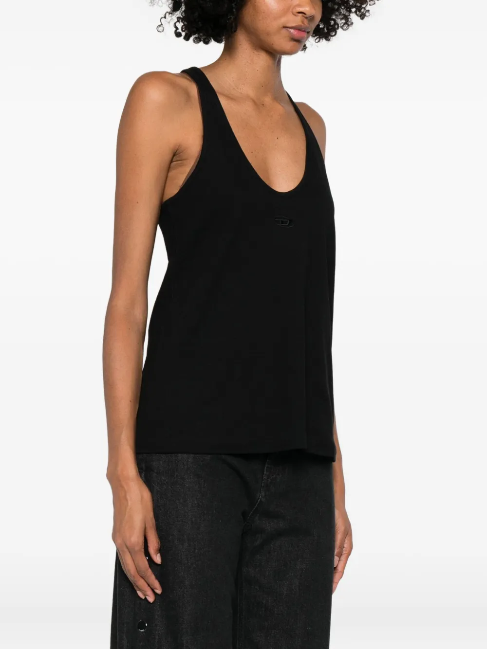 Diesel Tanktop met logoplakkaat Zwart