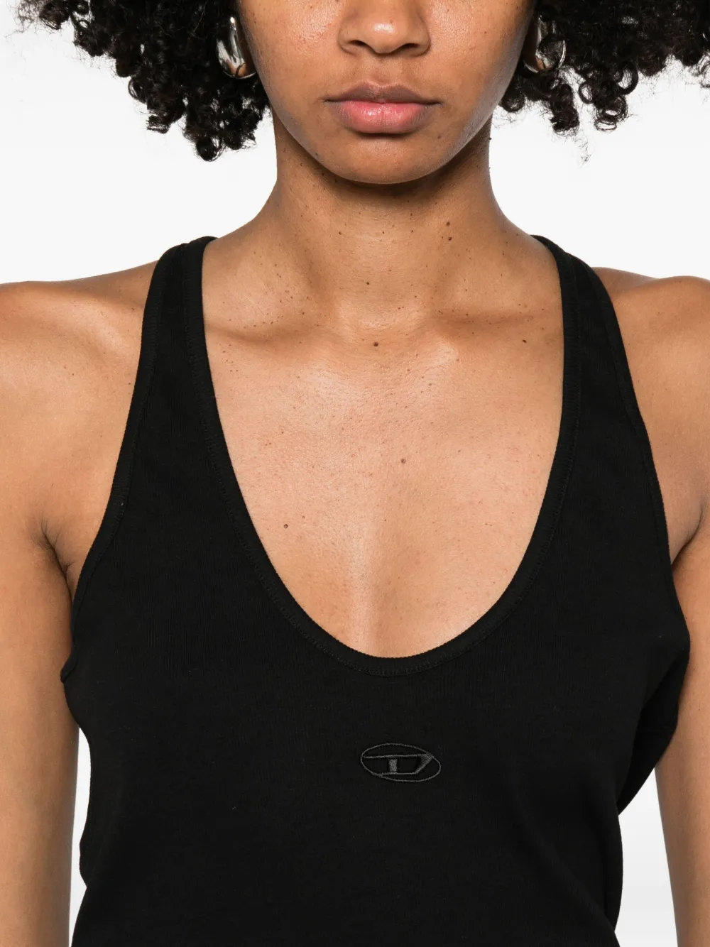 Diesel Tanktop met logoplakkaat Zwart