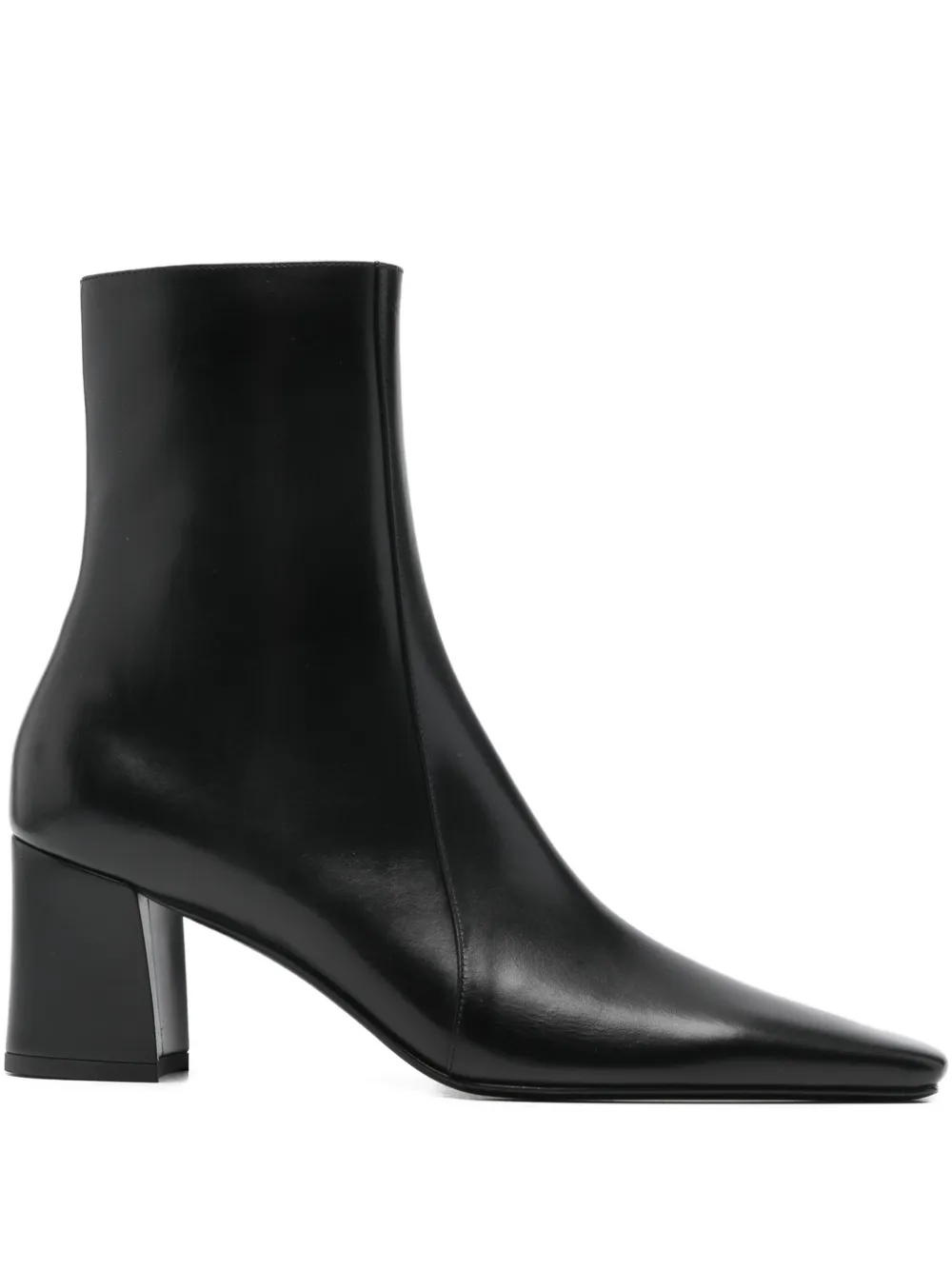Saint Laurent Square-toe Block-heel Boot In Black