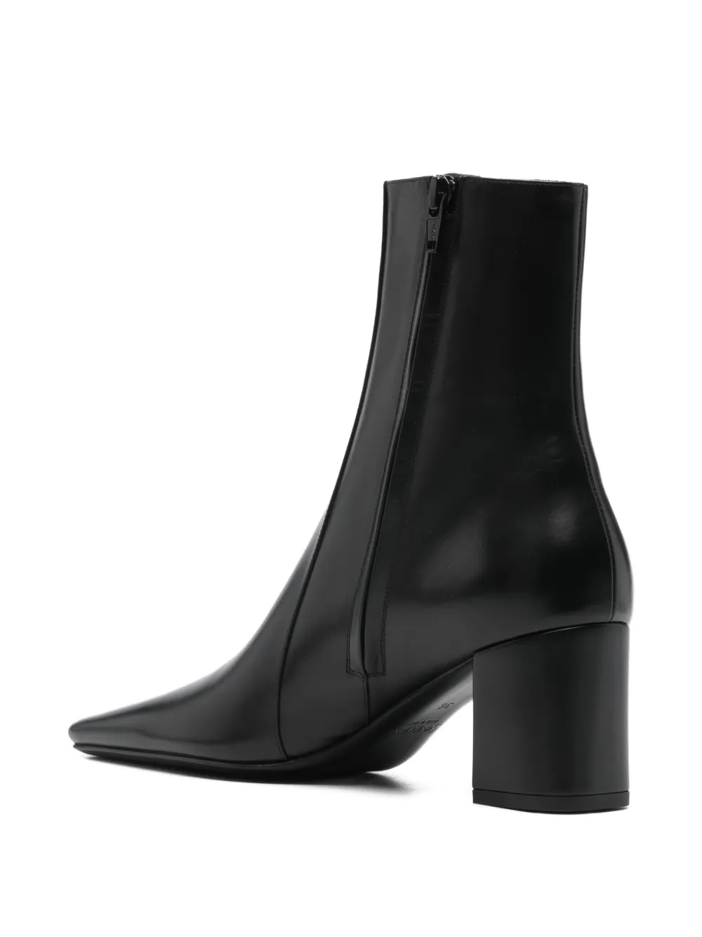 Saint Laurent Square-toe Block-heel Boot In Black