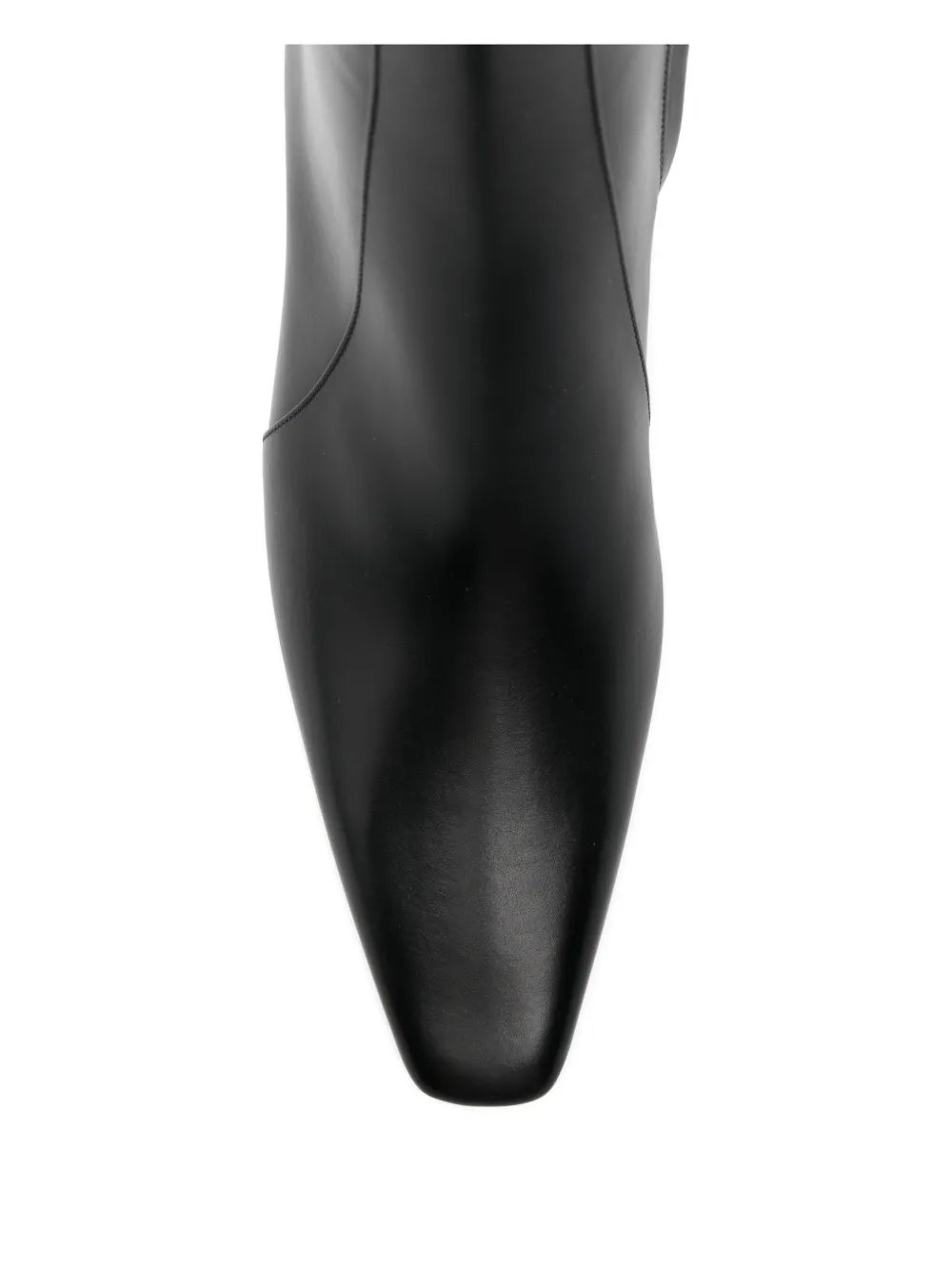 Saint Laurent Square-toe Block-heel Boot In Black