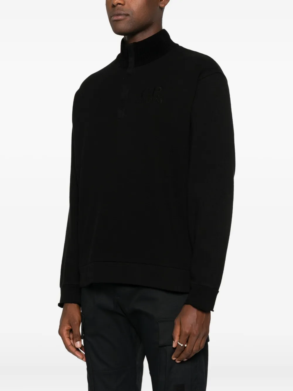 C.P. Company Sweater met geborduurd logo Zwart