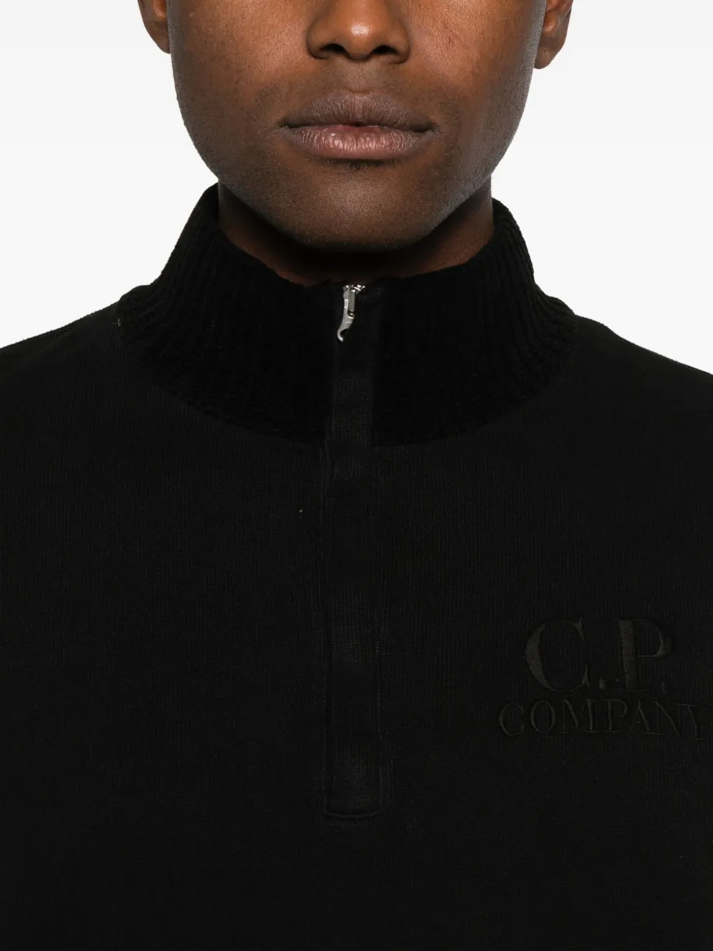 C.P. Company Sweater met geborduurd logo Zwart