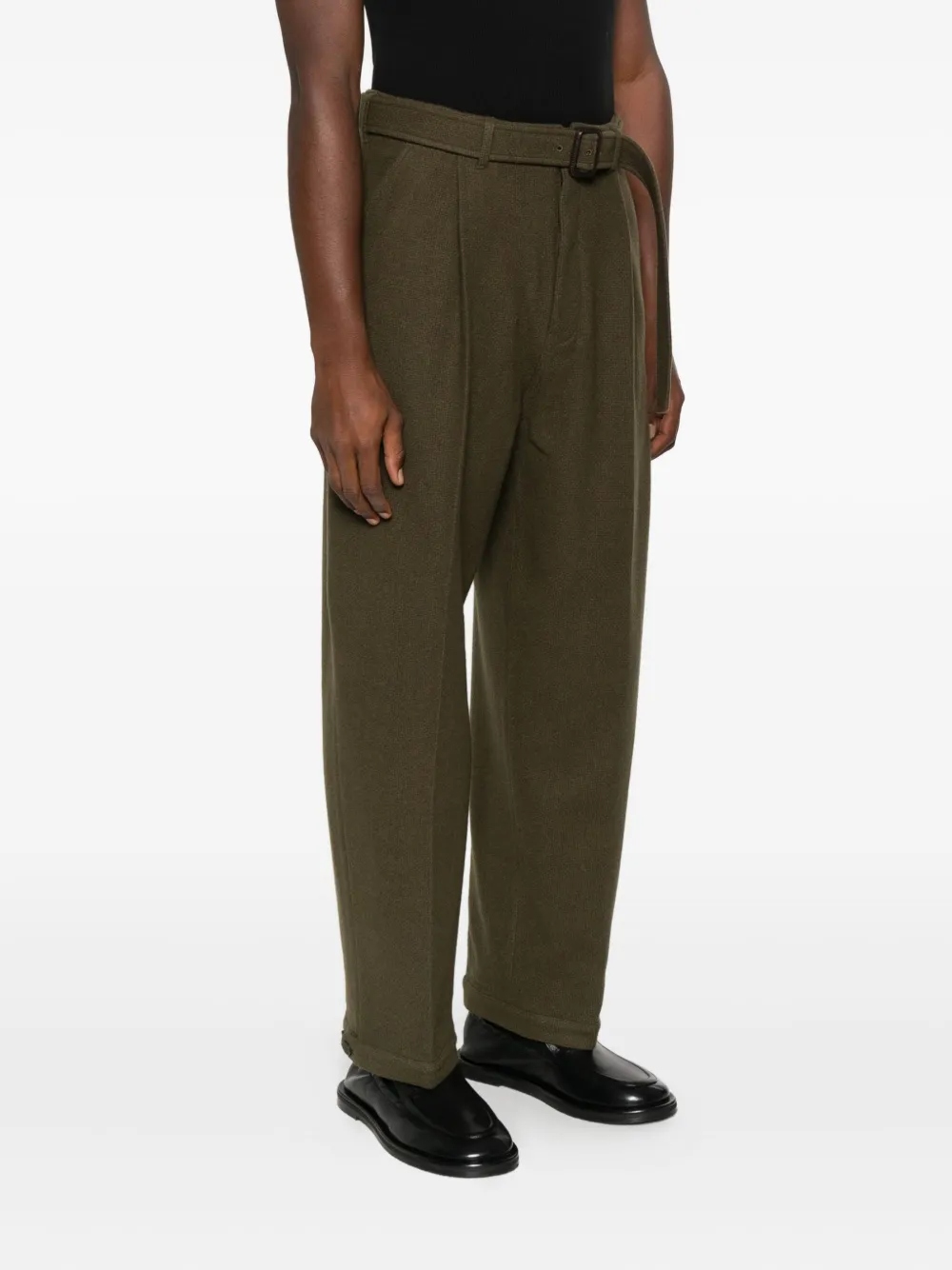 Emporio Armani Broek met ceintuur Bruin