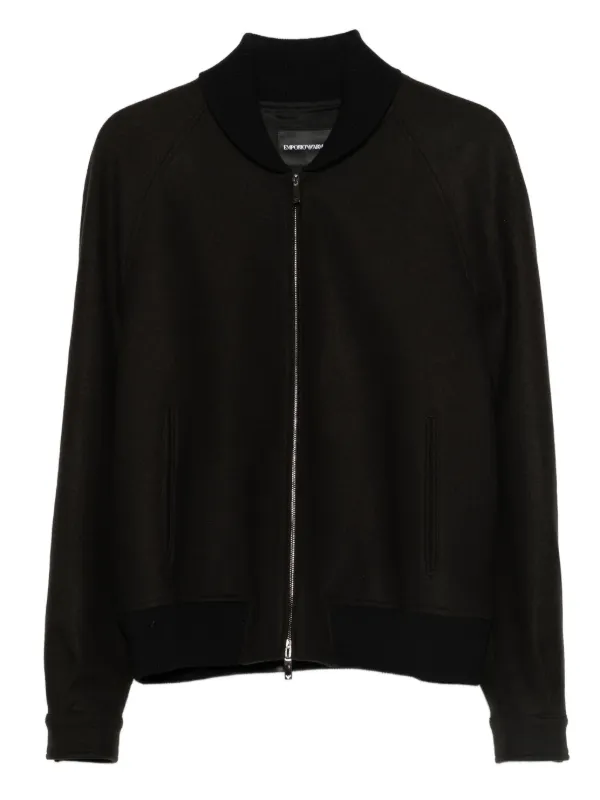 Emporio Armani Jaqueta Bomber Com Zíper | Preto | FARFETCH BR