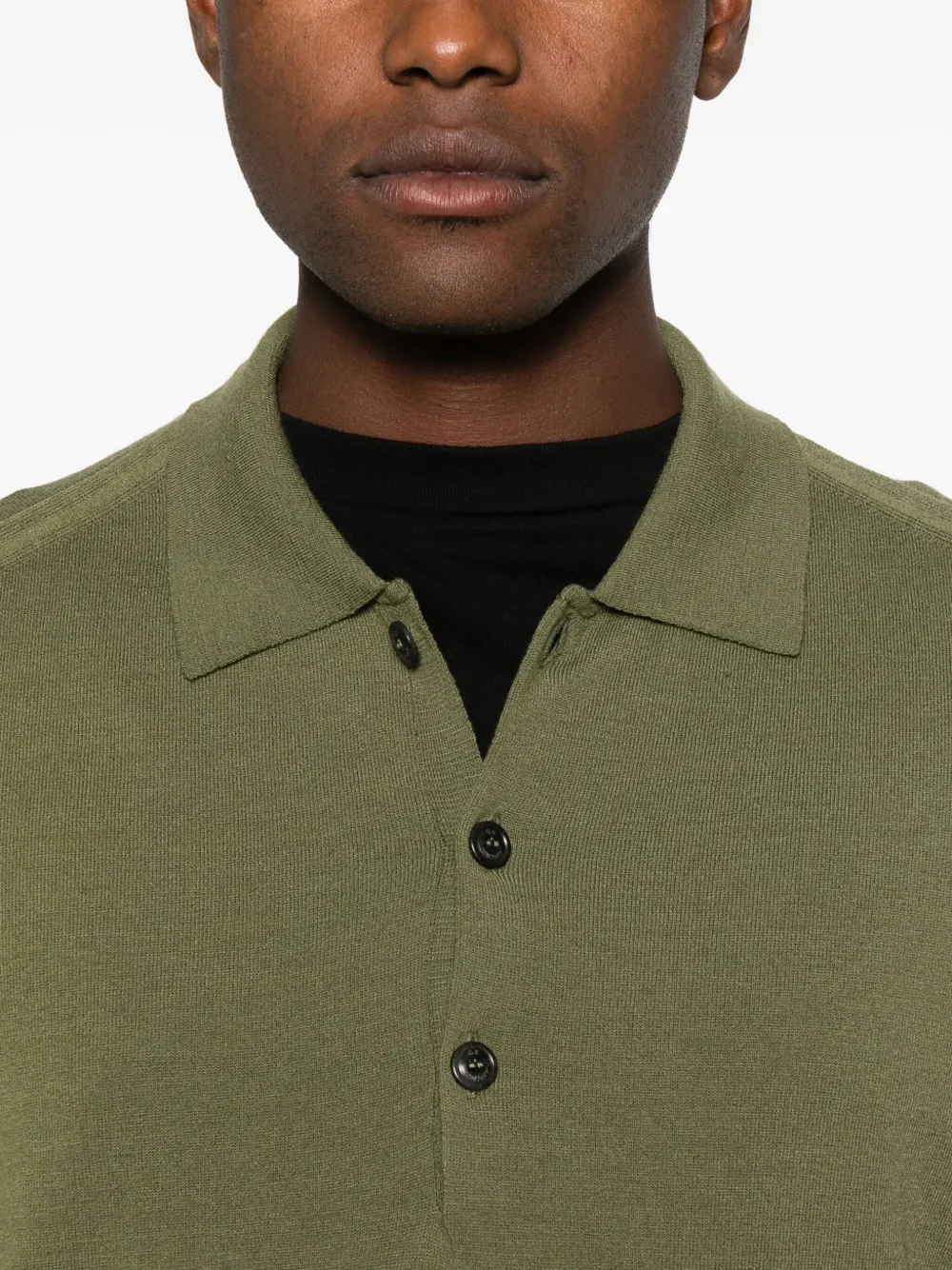 C.p. Company Knitwear Polo Collar In Merino Wool Clothing In Green