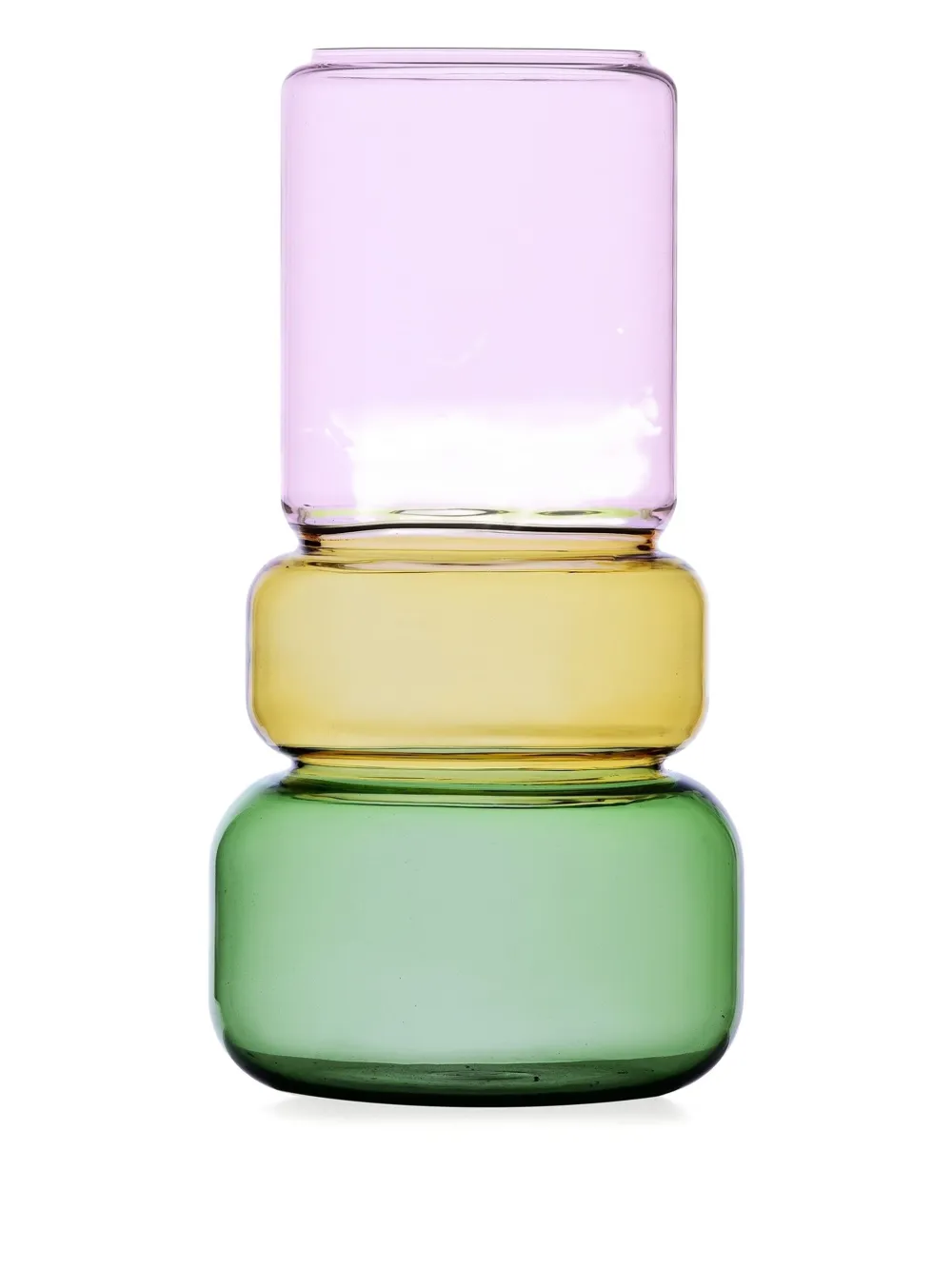 Ichendorf Milano stacked glass vase (25cm) | Pink | Image 1