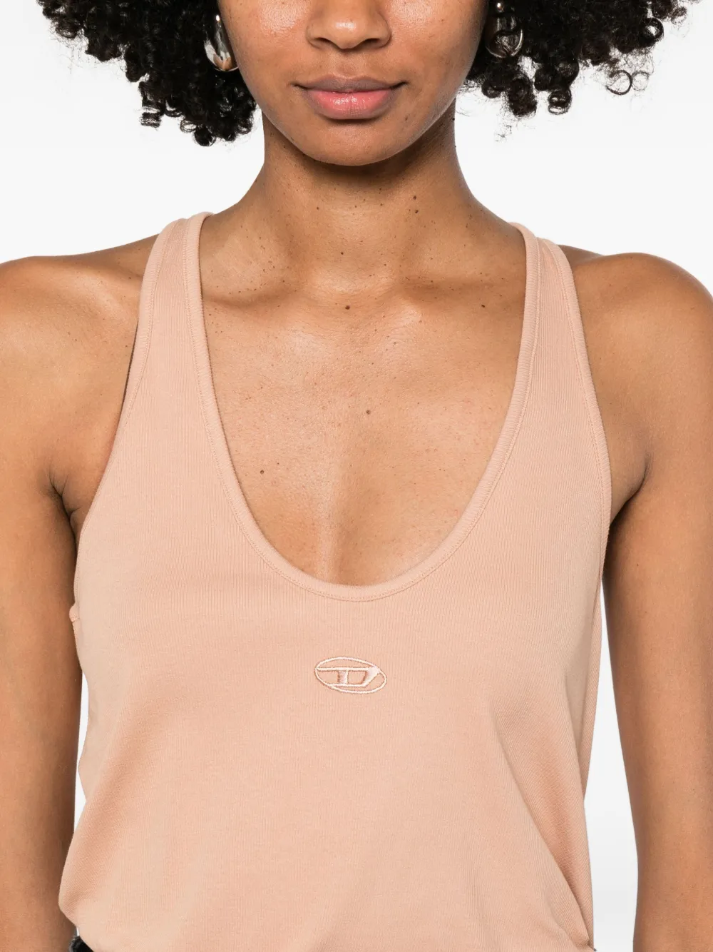 Diesel Logo-detail Tank Top In Brown