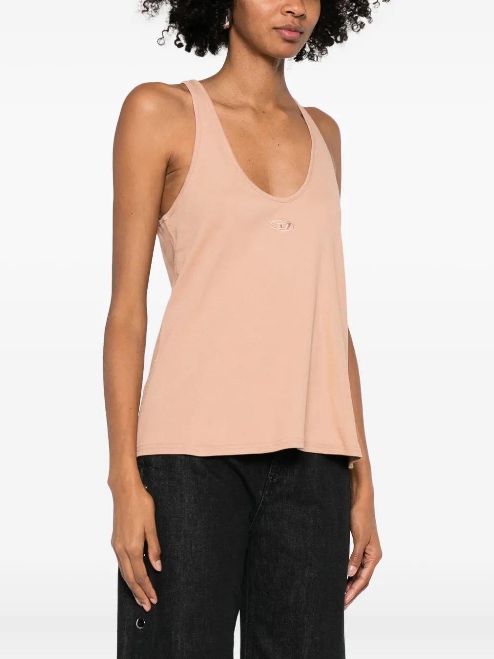 Diesel Logo-detail Tank Top In Brown