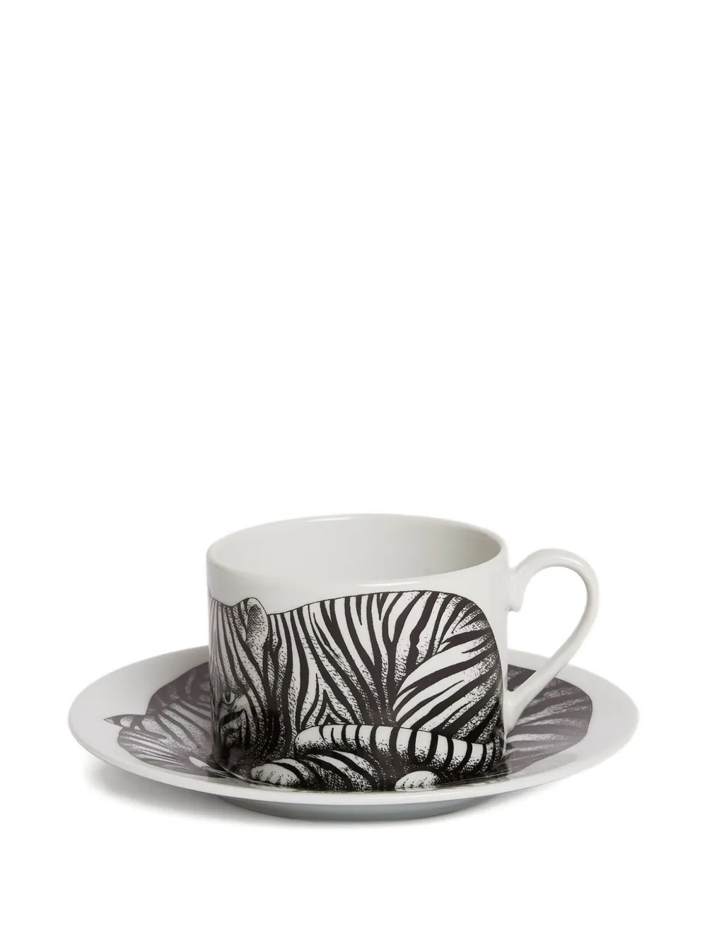 Fornasetti juego de dos tazas de té con estampado de cebra | blanco | Image 1