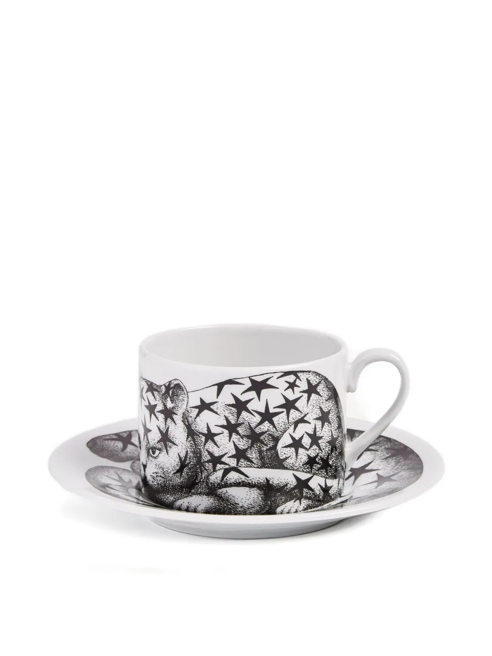 Fornasetti Star Tea Cup (set Of Two) In White