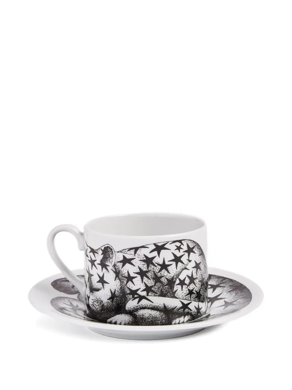 Fornasetti Star Tea Cup (set Of Two) In White