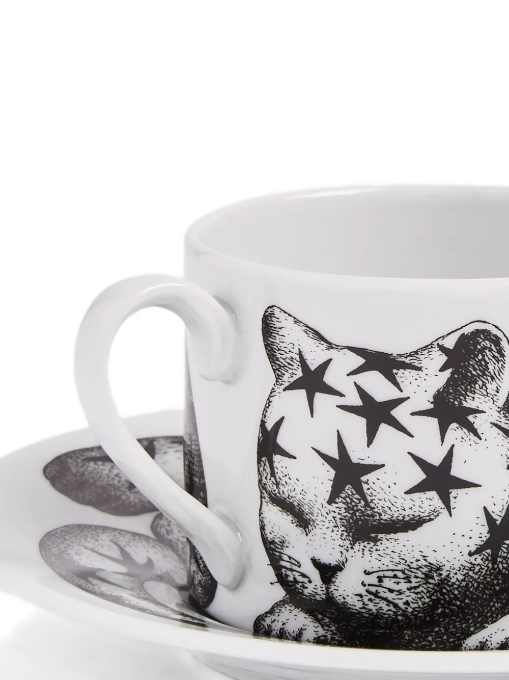 Fornasetti Star Tea Cup (set Of Two) In White