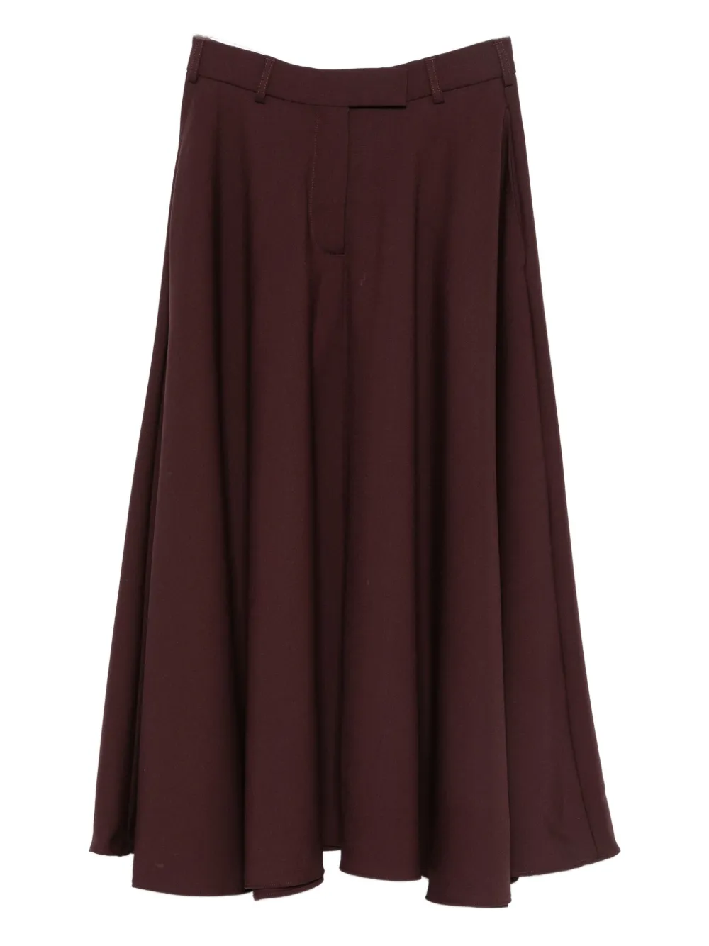 Officine Generale Pleated A-line Skirt In Burgundy