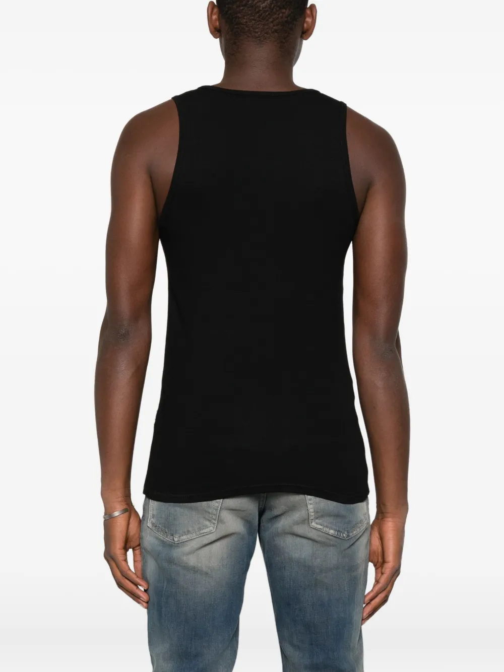 Diesel Tanktop met geborduurd logo Zwart