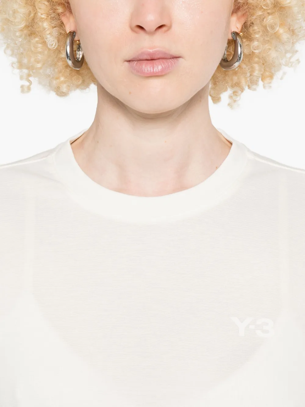 Y-3 Top met ronde hals en lange mouwen Wit