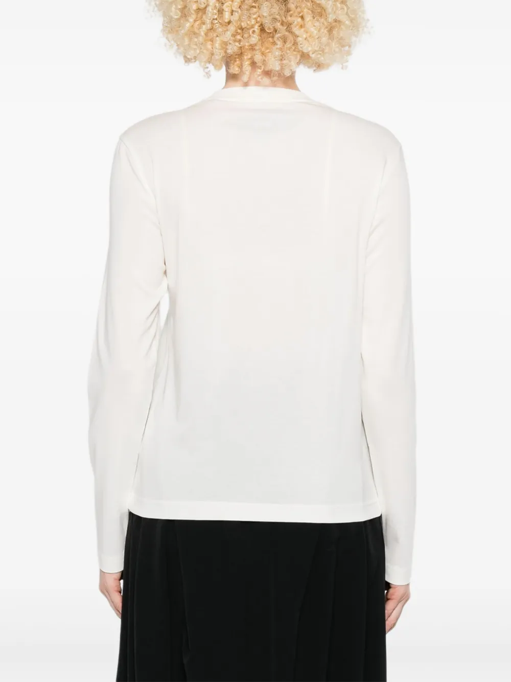 Y-3 Top met ronde hals en lange mouwen Wit