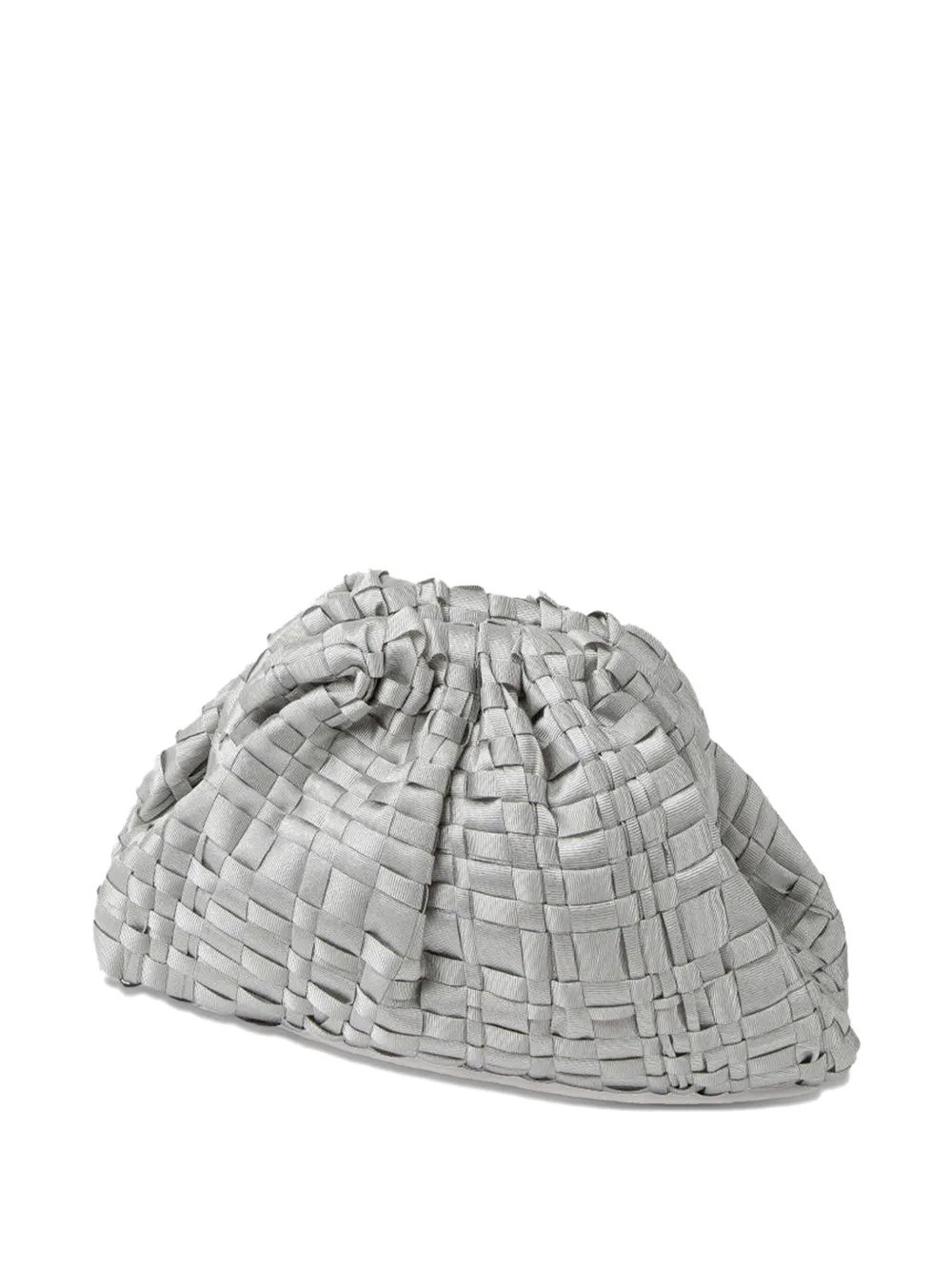 Maria La Rosa Woven Clutch Bag In Silver