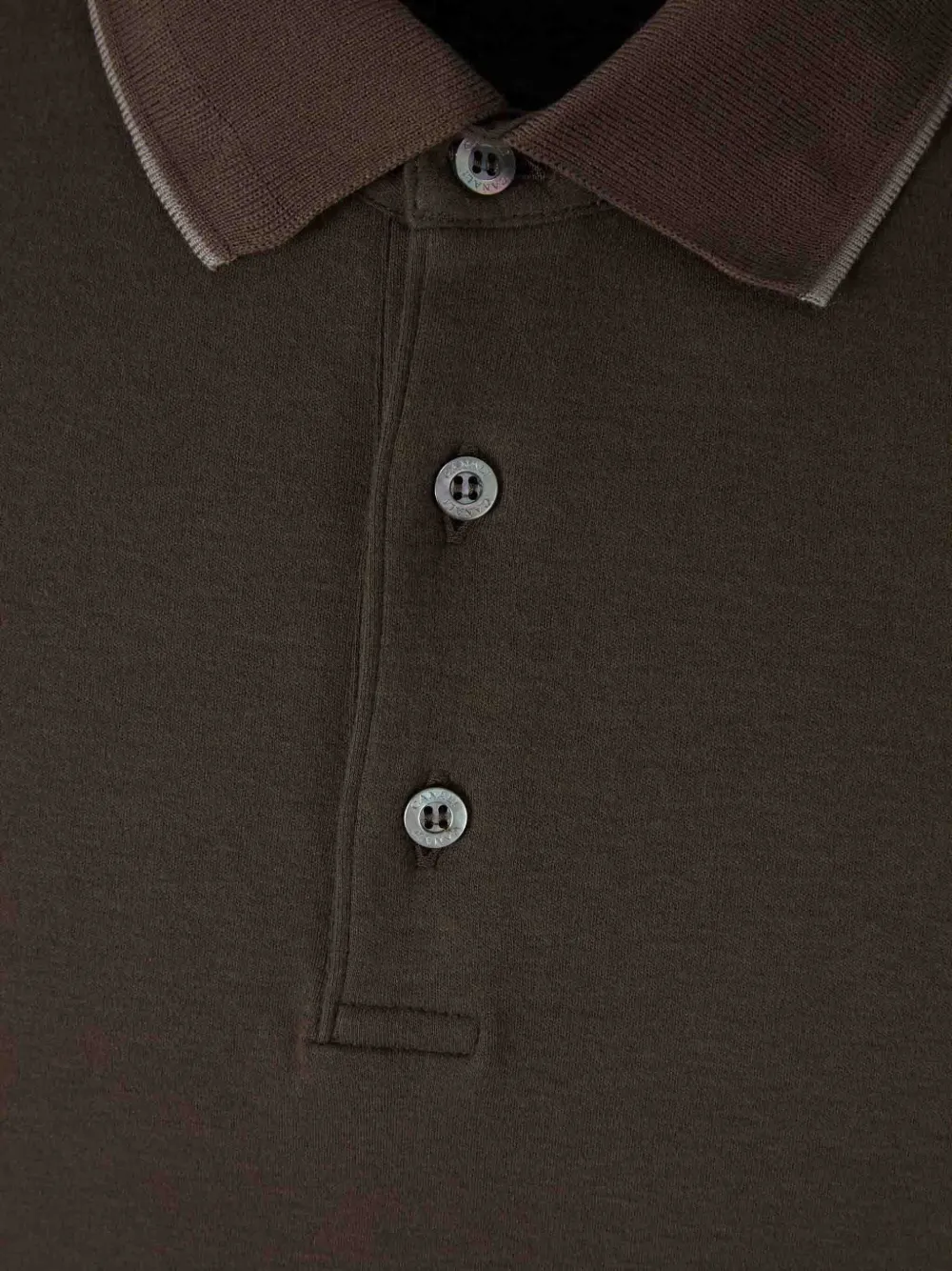 Canali Poloshirt met geribbelde afwerking en lange mouwen Bruin