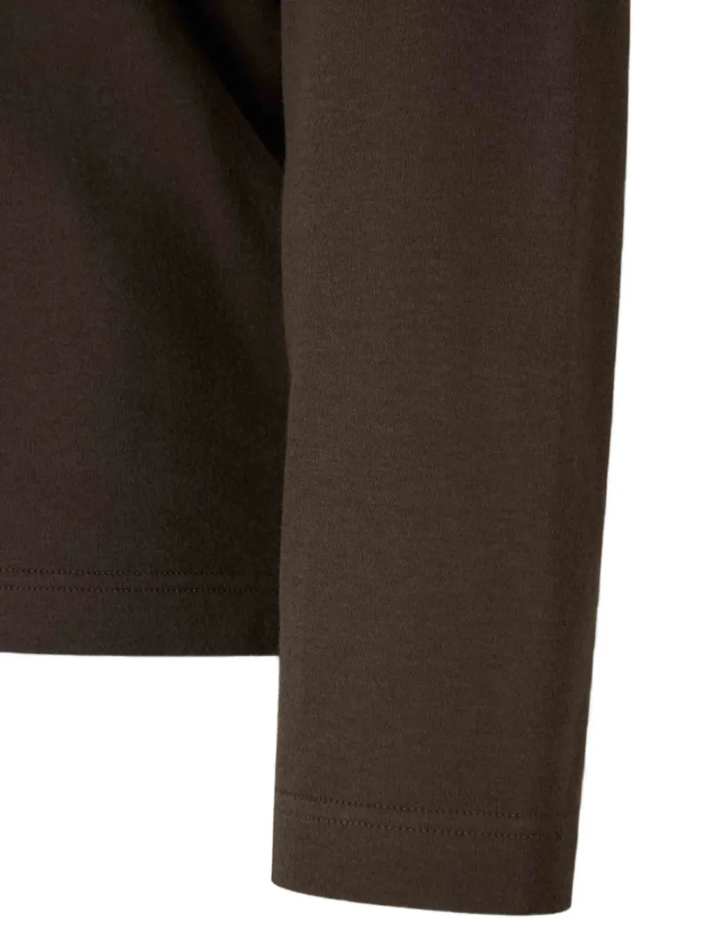 Canali Poloshirt met geribbelde afwerking en lange mouwen Bruin