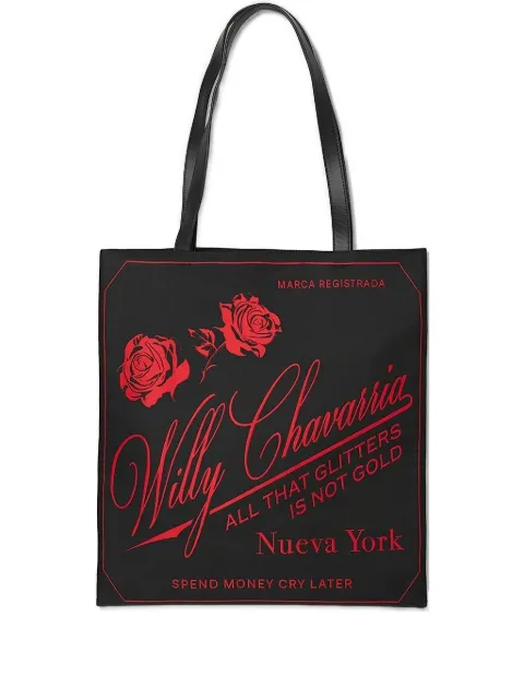 Willy Chavarria rose-print tote bag