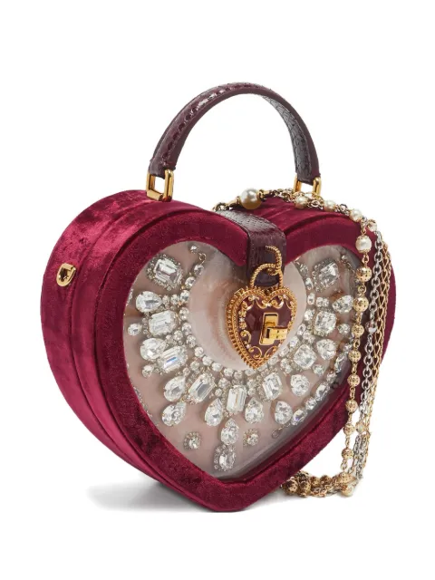 Dolce & Gabbana Pre-Owned heart-shaped crystal-embellished tote bag