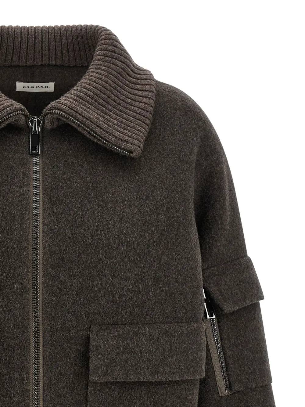 P.a.r.o.s.h P. A.r. O.s. H. Wool Jacket With A Wide Collar In Gray