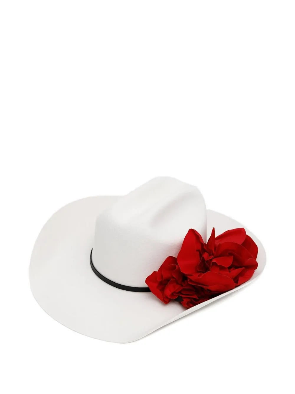 Willy Chavarria floral-appliqué hat - Wit