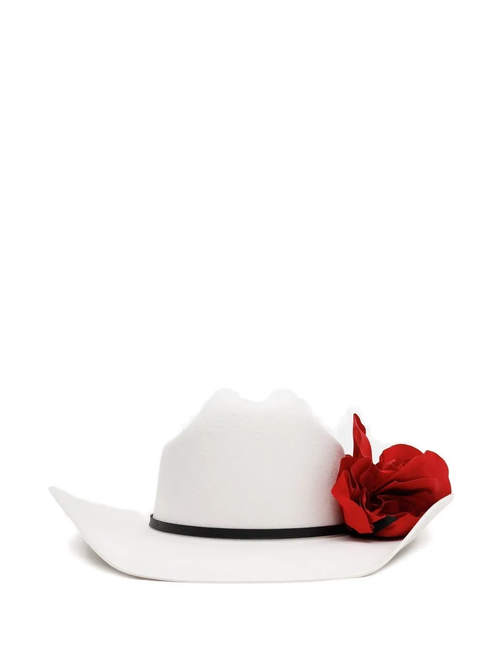 Willy Chavarria floral-appliqué hat - Bianco