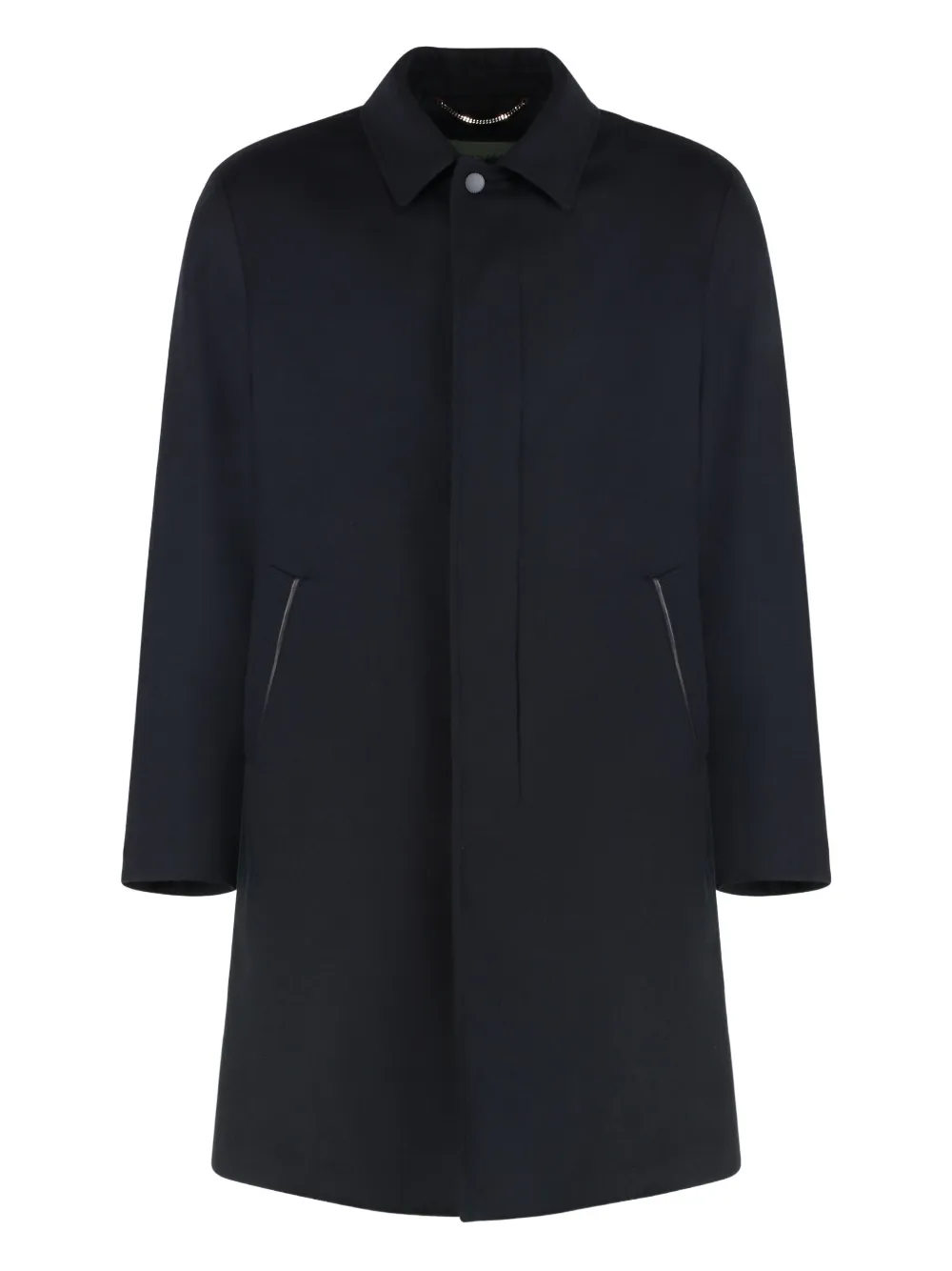Canali Single-breasted Wool Coat In Blue
