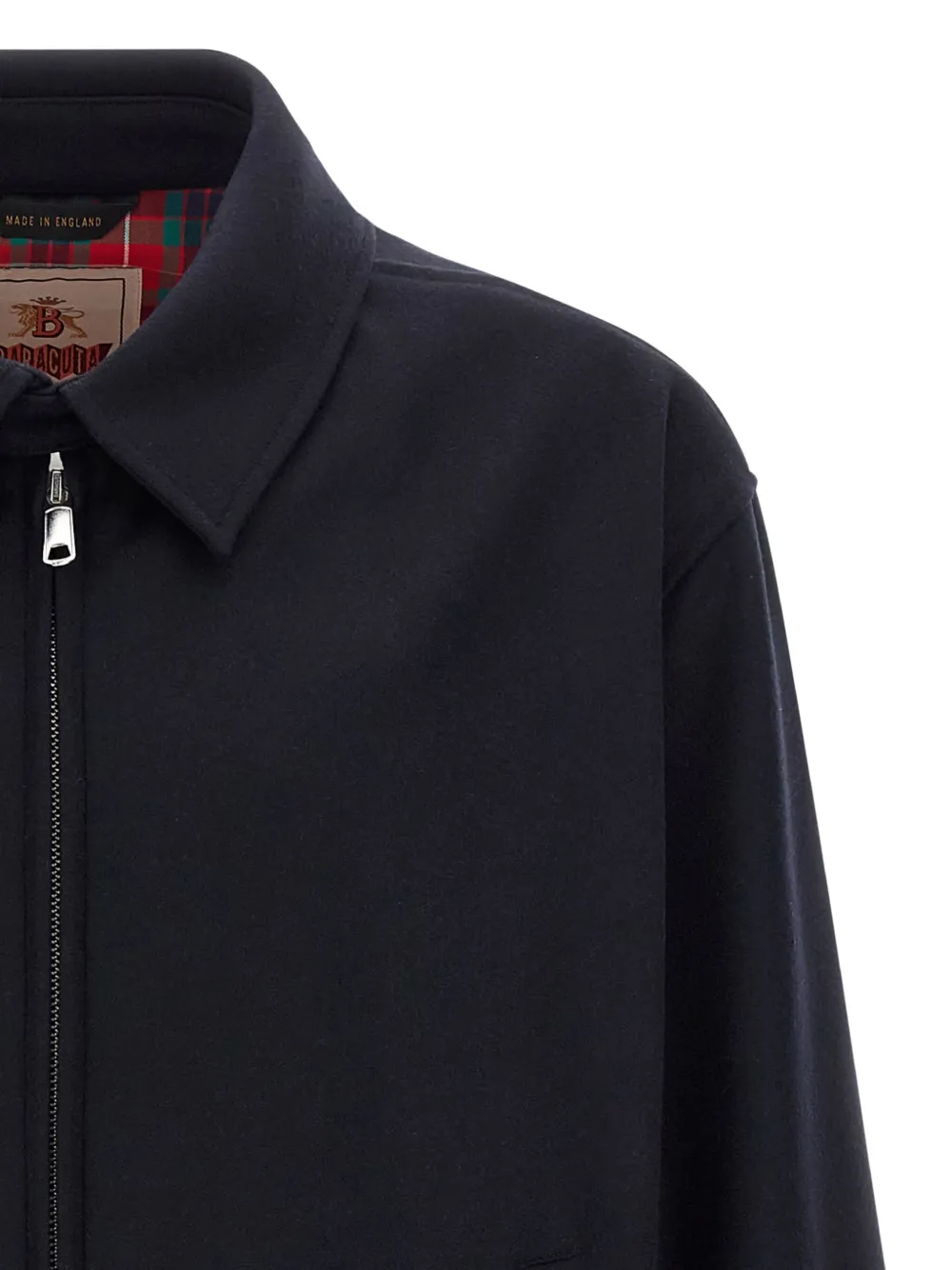 Baracuta Melton G18 Sweater Jacket With Buttoned Cuffs In Blue