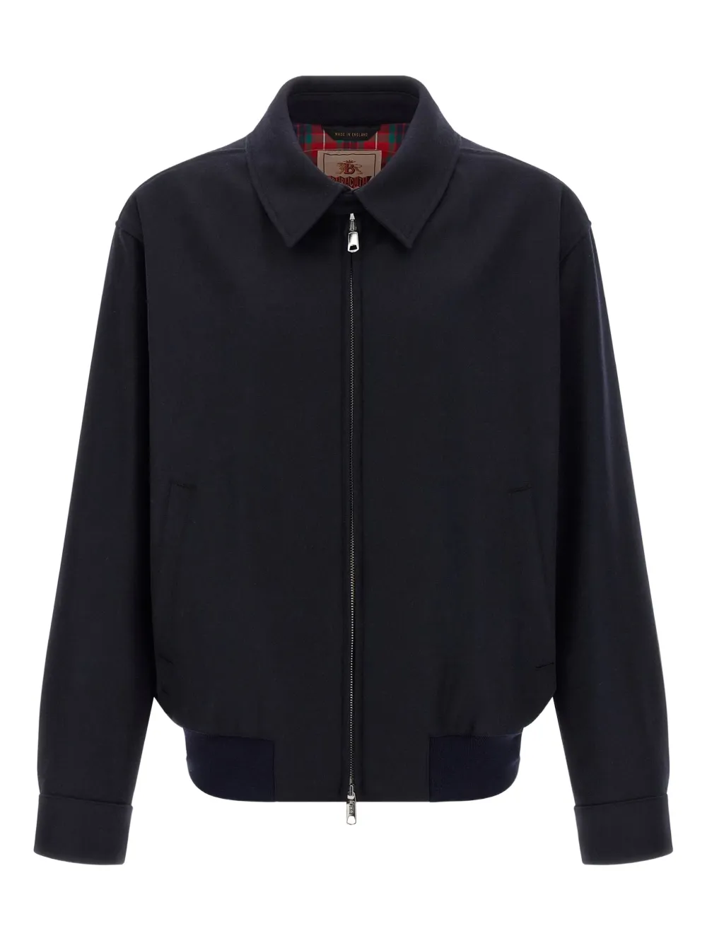 Baracuta Melton G18 Sweater Jacket With Buttoned Cuffs In Blue
