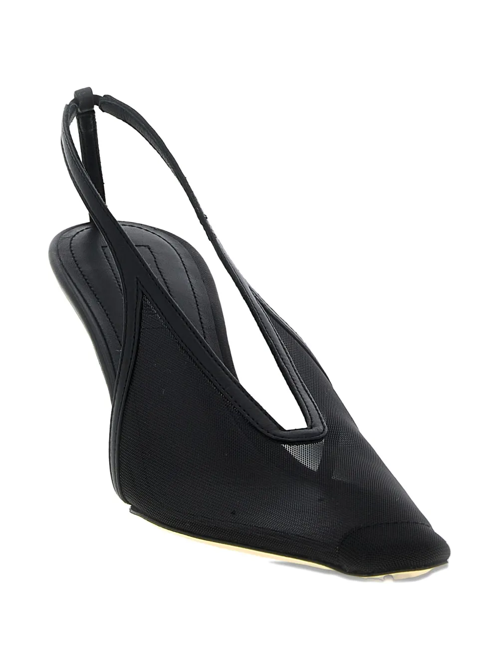 ARMARIUM 75mm Evelina mesh slingback pumps Black
