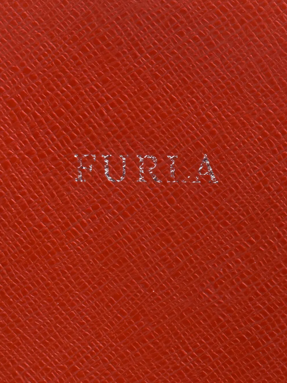 Pre-owned Furla Leather Scalloped-edge Phone Case In Orange