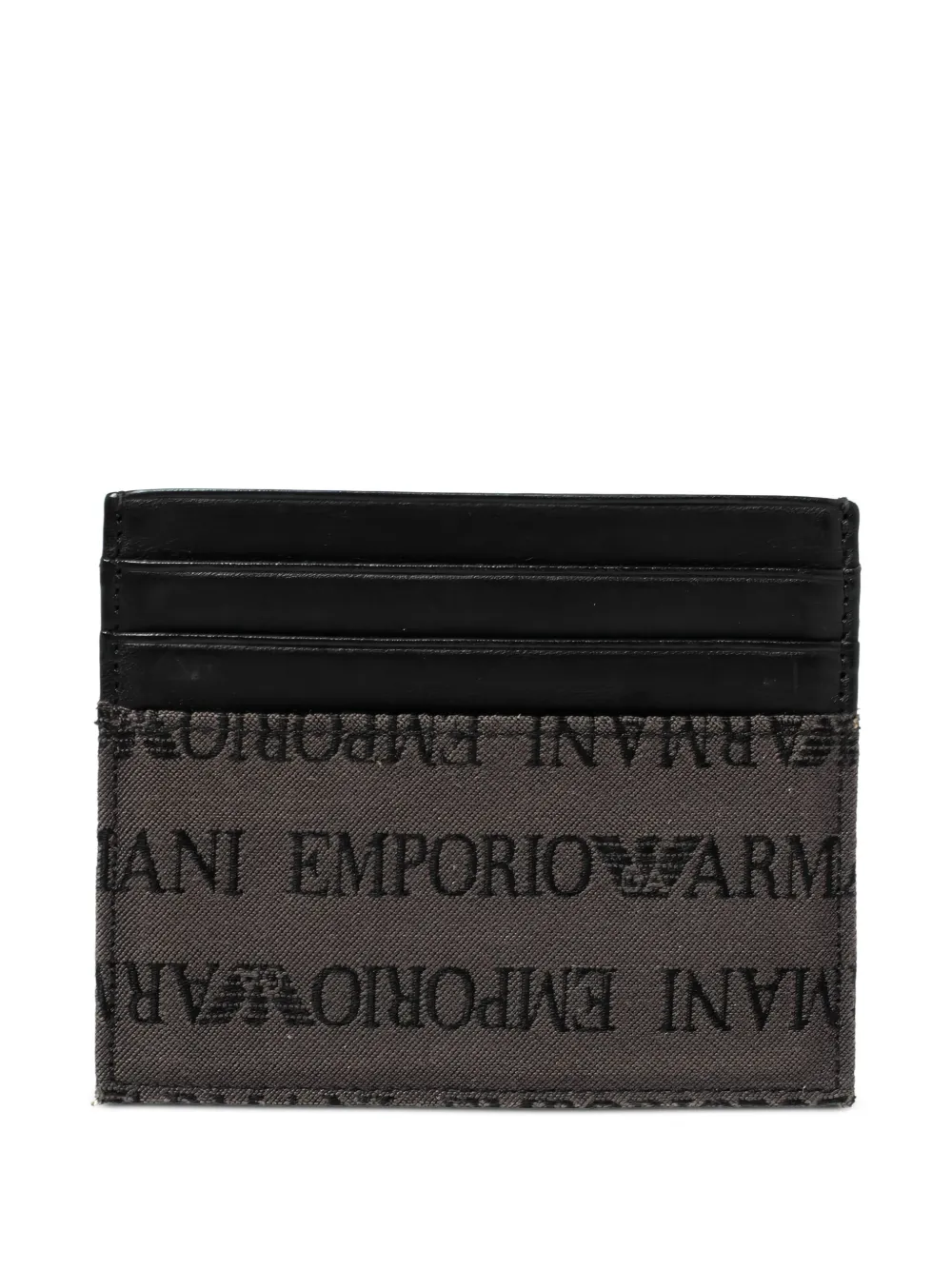 Pre-owned Emporio Armani Logo-print Cardholder In Gray
