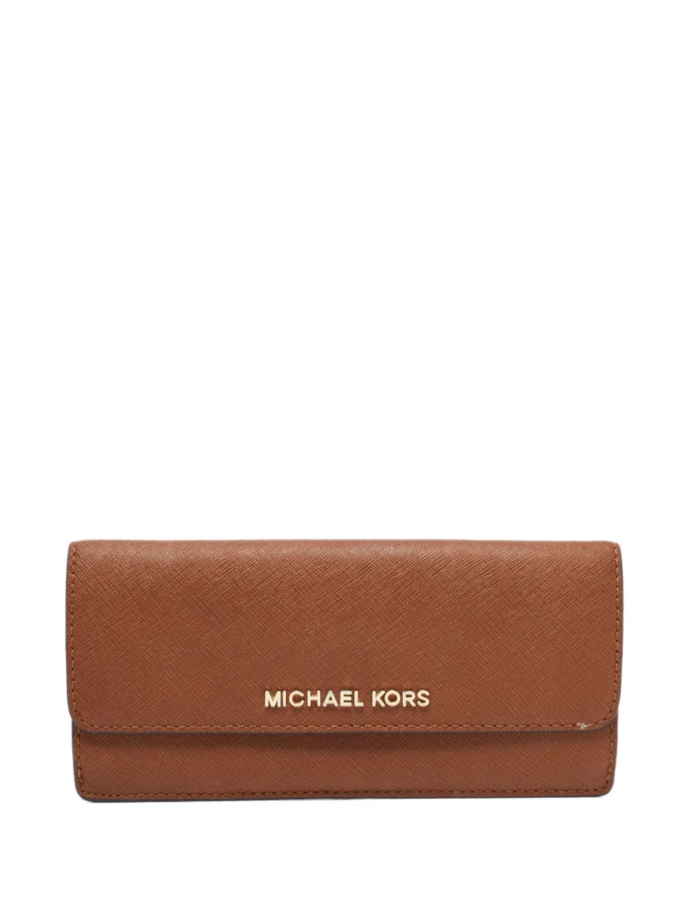 Pre-owned Michael Kors Vintage 2010 Jet Set Wallet In Brown