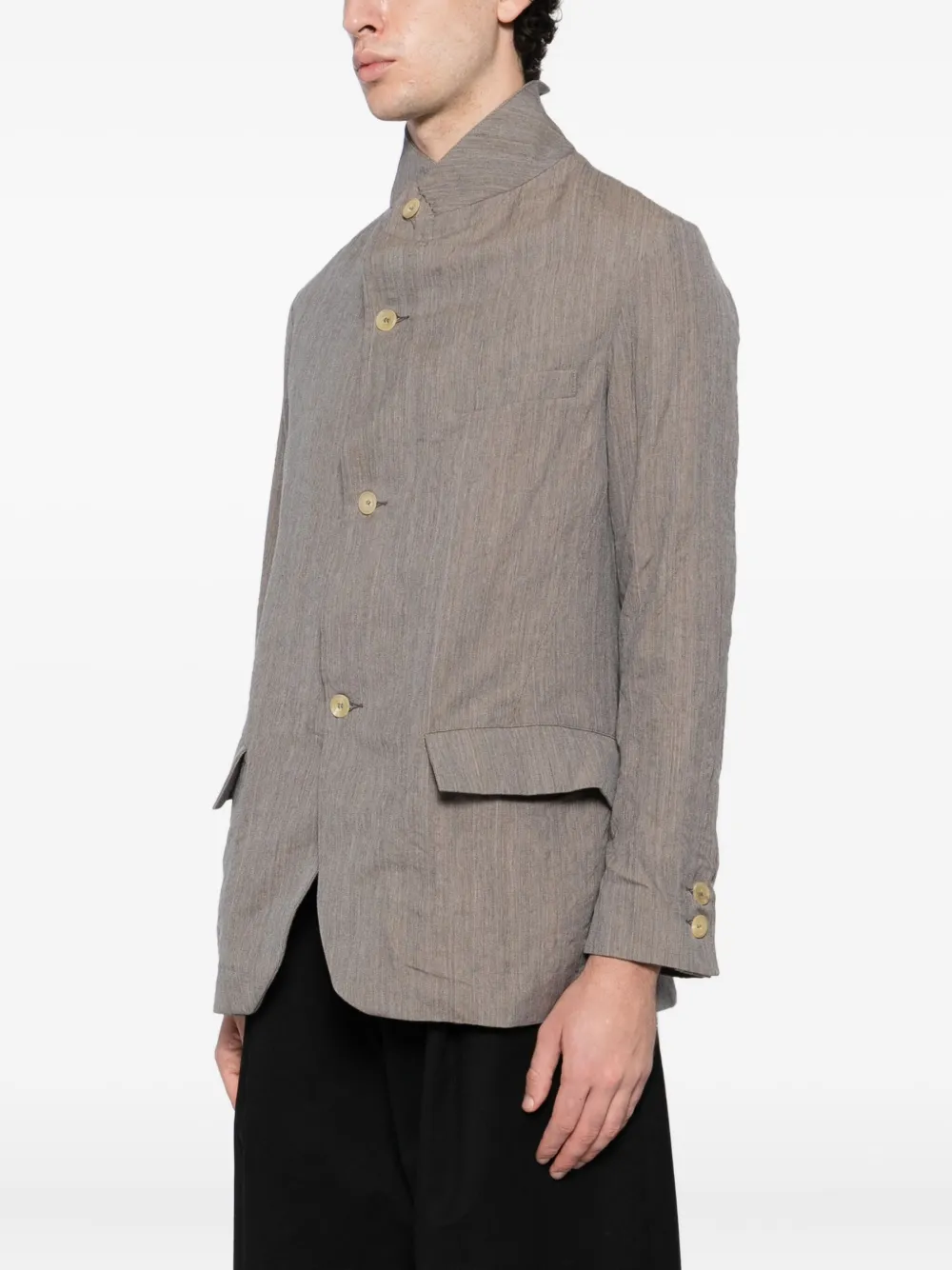 Paul Harnden Zip-pockets Knitted Jacket In Gray