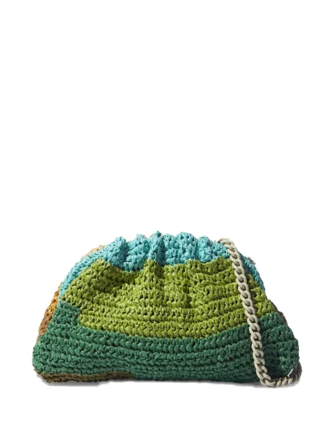 Maria La Rosa crochet striped clutch bag