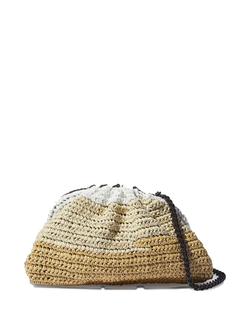 Maria La Rosa Gehaakte gestreepte clutch - Groen