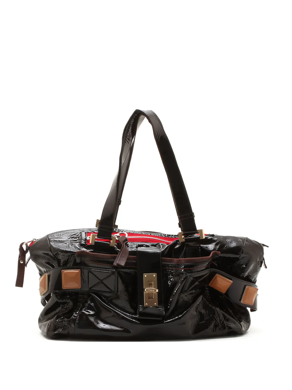 Chloé Pre-Owned Audra patent leather top handle bag | Black | Image 1