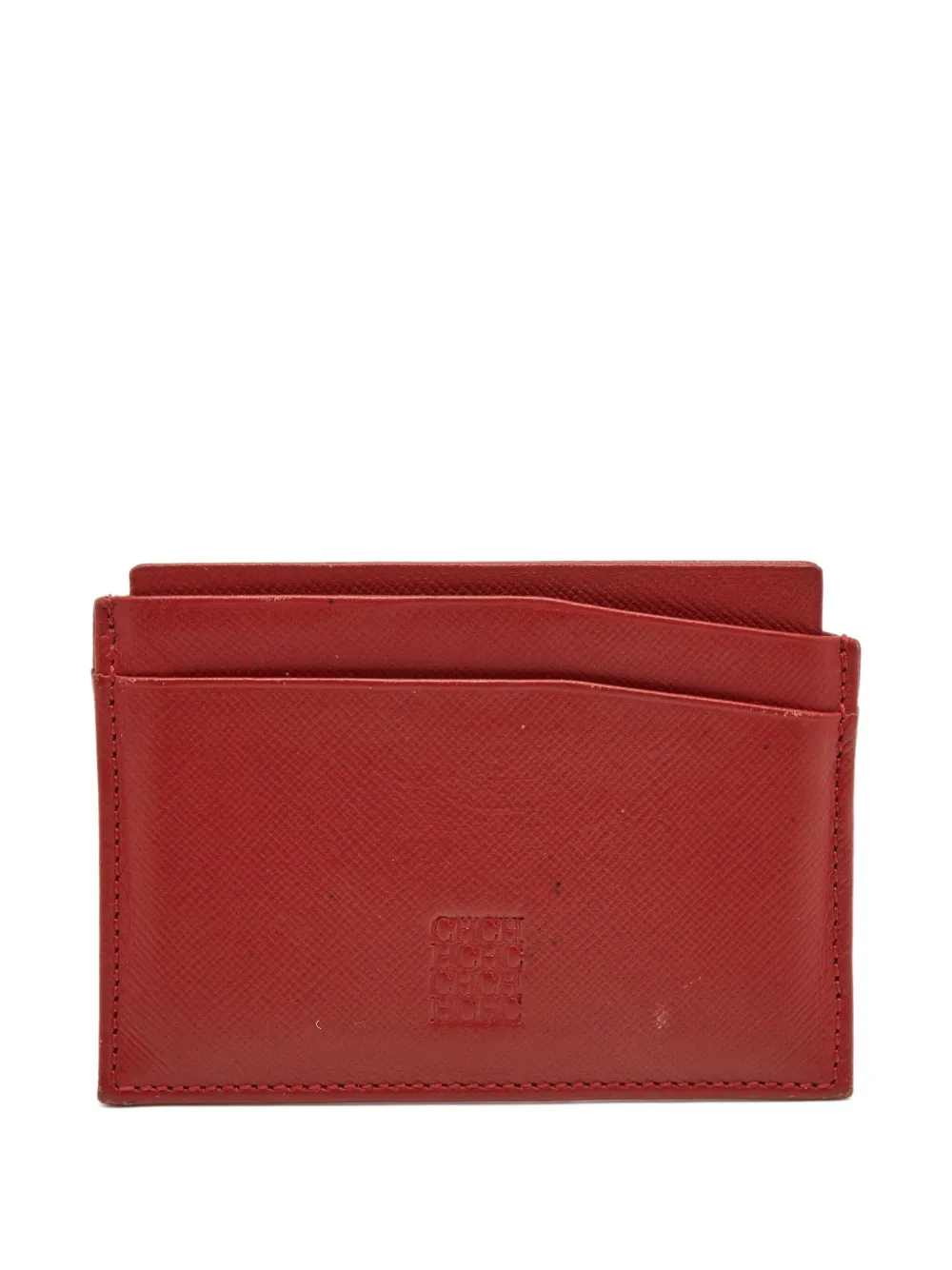 Pre-owned Carolina Herrera Logo-detail Leather Card Holder In Red