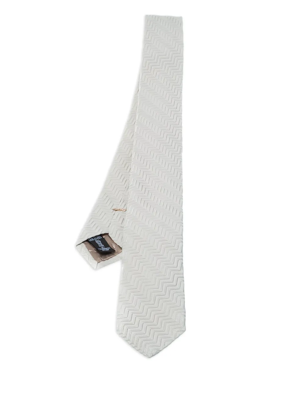 Emporio Armani Pre-Owned zig-zag pattern tie | White | Image 1