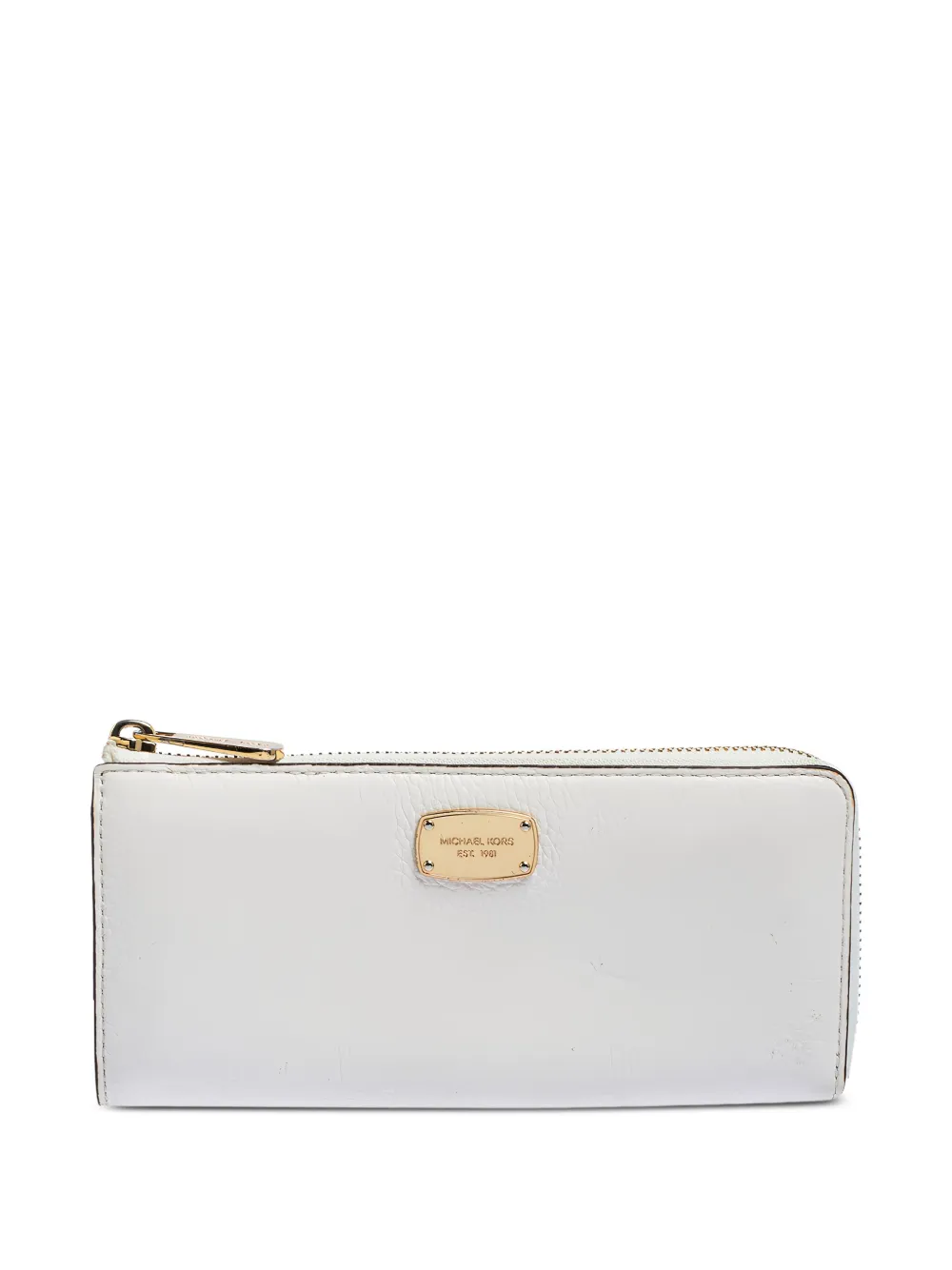 Pre-owned Michael Kors Vintage 2010 Zip-up Wallet In White