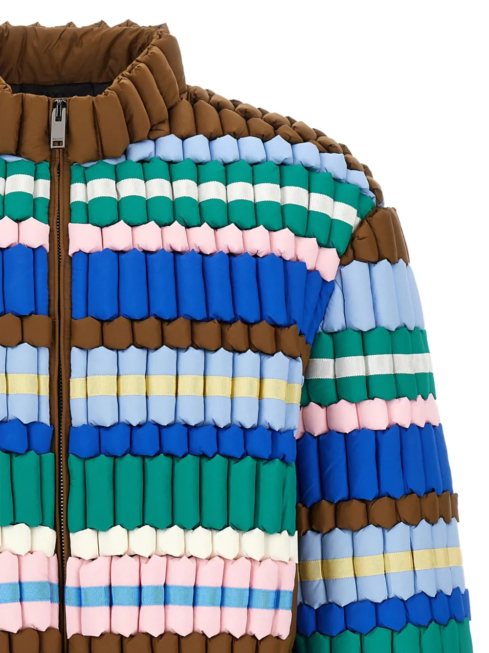 RAXXY 3D gewatteerd gestreept jack Blauw