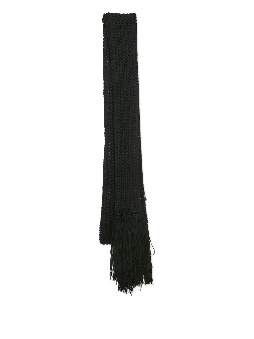 Pre-owned Dolce & Gabbana Crochet-knit Scarf In Black