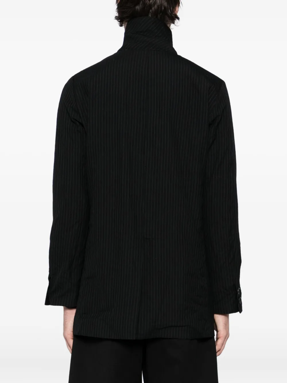 Paul Harnden Pinstripe Double-breasted Jacket In Black