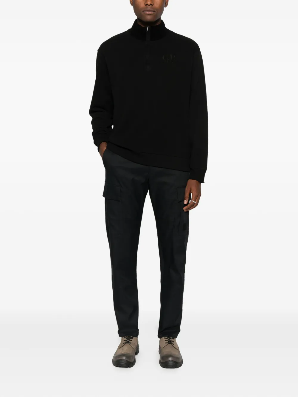 C.p. Company Cargo Pant In Tecnical Panama Clothing In Black